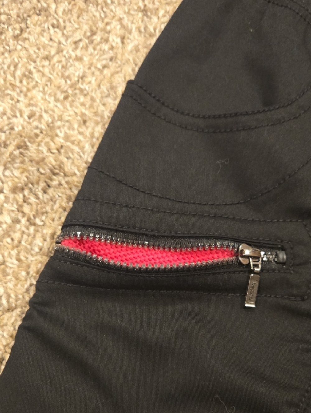 Women's Black Boot-Cut Scrub Pants with Pink Waistband Accent - Picture 2 of 4